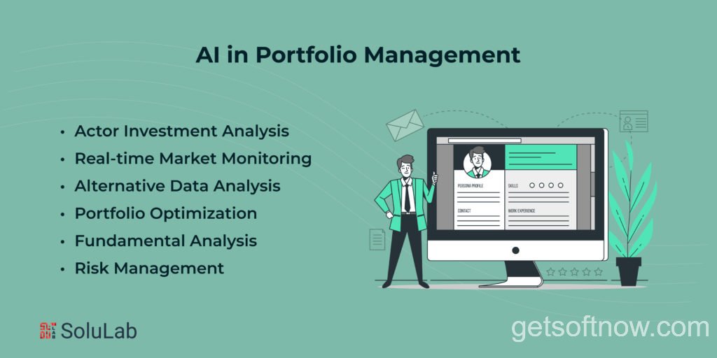 Visual representation of portfolio optimization with AI